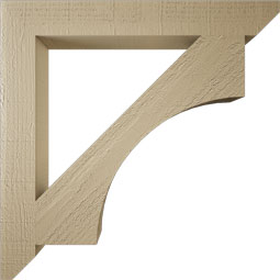 Ekena Millwork - BKTUR035X28X28WTL06RCPR - Timberthane Faux Wood Westlake Style Bracket, Slat Ends, 3 1/2"W x 28"D x 28"H, Primed Tan