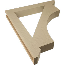 Ekena Millwork - BKTUR035X28X32WTL06RCPR - Timberthane Faux Wood Westlake Style Bracket, Slat Ends, 3 1/2"W x 28"D x 32"H, Primed Tan