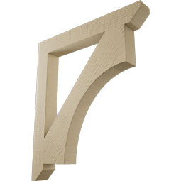 Ekena Millwork - BKTUR035X28X32WTL06RCPR - Timberthane Faux Wood Westlake Style Bracket, Slat Ends, 3 1/2"W x 28"D x 32"H, Primed Tan