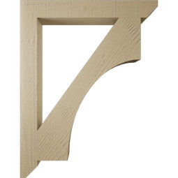 Ekena Millwork - BKTUR035X28X36WTL06RCPR - Timberthane Faux Wood Westlake Style Bracket, Slat Ends, 3 1/2"W x 28"D x 36"H, Primed Tan