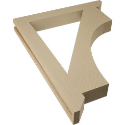 Ekena Millwork - BKTUR035X28X36WTL06RCPR - Timberthane Faux Wood Westlake Style Bracket, Slat Ends, 3 1/2"W x 28"D x 36"H, Primed Tan