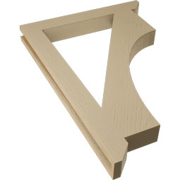 Ekena Millwork - BKTUR035X28X40WTL06RCPR - Timberthane Faux Wood Westlake Style Bracket, Slat Ends, 3 1/2"W x 28"D x 40"H, Primed Tan