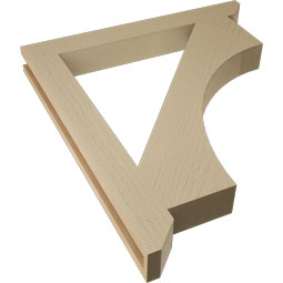 Ekena Millwork - BKTUR035X30X34WTL06RCPR - Timberthane Faux Wood Westlake Style Bracket, Slat Ends, 3 1/2"W x 30"D x 34"H, Primed Tan