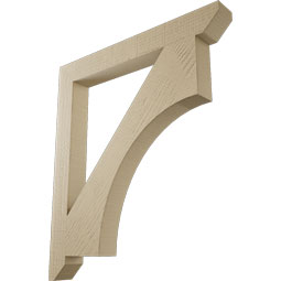 Ekena Millwork - BKTUR035X30X34WTL06RCPR - Timberthane Faux Wood Westlake Style Bracket, Slat Ends, 3 1/2"W x 30"D x 34"H, Primed Tan