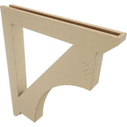 Ekena Millwork - BKTUR035X30X36WTL06RCPR - Timberthane Faux Wood Westlake Style Bracket, Slat Ends, 3 1/2"W x 30"D x 36"H, Primed Tan