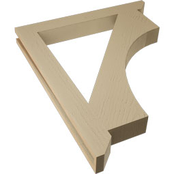 Ekena Millwork - BKTUR035X30X36WTL06RCPR - Timberthane Faux Wood Westlake Style Bracket, Slat Ends, 3 1/2"W x 30"D x 36"H, Primed Tan