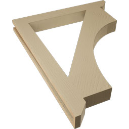 Ekena Millwork - BKTUR035X30X38WTL06RCPR - Timberthane Faux Wood Westlake Style Bracket, Slat Ends, 3 1/2"W x 30"D x 38"H, Primed Tan