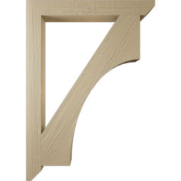 Ekena Millwork - BKTUR035X30X42WTL06RCPR - Timberthane Faux Wood Westlake Style Bracket, Slat Ends, 3 1/2"W x 30"D x 42"H, Primed Tan