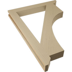 Ekena Millwork - BKTUR035X30X42WTL06RCPR - Timberthane Faux Wood Westlake Style Bracket, Slat Ends, 3 1/2"W x 30"D x 42"H, Primed Tan