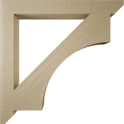 Ekena Millwork - BKTUR035X32X32WTL06RCPR - Timberthane Faux Wood Westlake Style Bracket, Slat Ends, 3 1/2"W x 32"D x 32"H, Primed Tan