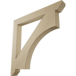 Ekena Millwork - BKTUR035X32X32WTL06RCPR - Timberthane Faux Wood Westlake Style Bracket, Slat Ends, 3 1/2"W x 32"D x 32"H, Primed Tan