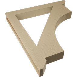 Ekena Millwork - BKTUR035X32X36WTL06RCPR - Timberthane Faux Wood Westlake Style Bracket, Slat Ends, 3 1/2"W x 32"D x 36"H, Primed Tan