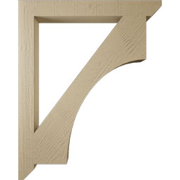 Ekena Millwork - BKTUR035X32X40WTL06RCPR - Timberthane Faux Wood Westlake Style Bracket, Slat Ends, 3 1/2"W x 32"D x 40"H, Primed Tan