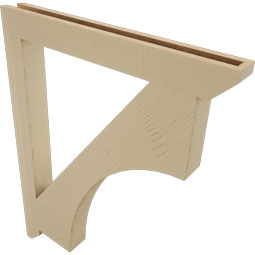 Ekena Millwork - BKTUR035X32X40WTL06RCPR - Timberthane Faux Wood Westlake Style Bracket, Slat Ends, 3 1/2"W x 32"D x 40"H, Primed Tan
