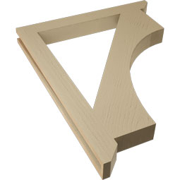 Ekena Millwork - BKTUR035X32X40WTL06RCPR - Timberthane Faux Wood Westlake Style Bracket, Slat Ends, 3 1/2"W x 32"D x 40"H, Primed Tan