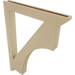 Ekena Millwork - BKTUR035X32X44WTL06RCPR - Timberthane Faux Wood Westlake Style Bracket, Slat Ends, 3 1/2"W x 32"D x 44"H, Primed Tan