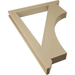 Ekena Millwork - BKTUR035X32X44WTL06RCPR - Timberthane Faux Wood Westlake Style Bracket, Slat Ends, 3 1/2"W x 32"D x 44"H, Primed Tan