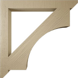Ekena Millwork - BKTUR035X34X34WTL06RCPR - Timberthane Faux Wood Westlake Style Bracket, Slat Ends, 3 1/2"W x 34"D x 34"H, Primed Tan