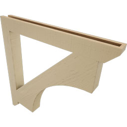 Ekena Millwork - BKTUR035X34X34WTL06RCPR - Timberthane Faux Wood Westlake Style Bracket, Slat Ends, 3 1/2"W x 34"D x 34"H, Primed Tan