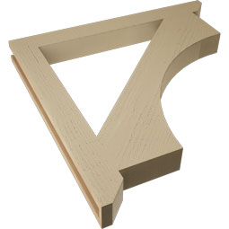Ekena Millwork - BKTUR035X34X34WTL06RCPR - Timberthane Faux Wood Westlake Style Bracket, Slat Ends, 3 1/2"W x 34"D x 34"H, Primed Tan