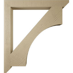 Ekena Millwork - BKTUR035X34X38WTL06RCPR - Timberthane Faux Wood Westlake Style Bracket, Slat Ends, 3 1/2"W x 34"D x 38"H, Primed Tan