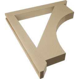 Ekena Millwork - BKTUR035X34X38WTL06RCPR - Timberthane Faux Wood Westlake Style Bracket, Slat Ends, 3 1/2"W x 34"D x 38"H, Primed Tan