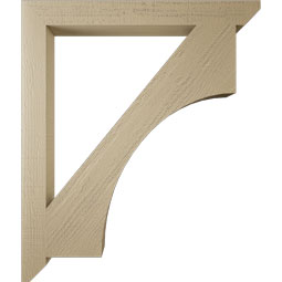 Ekena Millwork - BKTUR035X34X40WTL06RCPR - Timberthane Faux Wood Westlake Style Bracket, Slat Ends, 3 1/2"W x 34"D x 40"H, Primed Tan