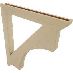 Ekena Millwork - BKTUR035X34X40WTL06RCPR - Timberthane Faux Wood Westlake Style Bracket, Slat Ends, 3 1/2"W x 34"D x 40"H, Primed Tan