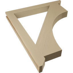Ekena Millwork - BKTUR035X34X40WTL06RCPR - Timberthane Faux Wood Westlake Style Bracket, Slat Ends, 3 1/2"W x 34"D x 40"H, Primed Tan