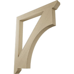 Ekena Millwork - BKTUR035X34X40WTL06RCPR - Timberthane Faux Wood Westlake Style Bracket, Slat Ends, 3 1/2"W x 34"D x 40"H, Primed Tan