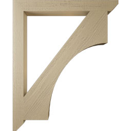 Ekena Millwork - BKTUR035X34X42WTL06RCPR - Timberthane Faux Wood Westlake Style Bracket, Slat Ends, 3 1/2"W x 34"D x 42"H, Primed Tan