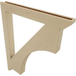 Ekena Millwork - BKTUR035X34X42WTL06RCPR - Timberthane Faux Wood Westlake Style Bracket, Slat Ends, 3 1/2"W x 34"D x 42"H, Primed Tan