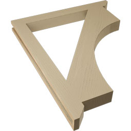 Ekena Millwork - BKTUR035X34X42WTL06RCPR - Timberthane Faux Wood Westlake Style Bracket, Slat Ends, 3 1/2"W x 34"D x 42"H, Primed Tan