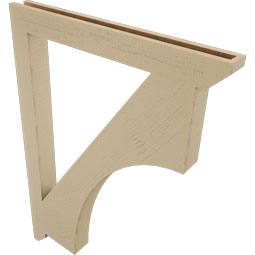 Ekena Millwork - BKTUR035X34X46WTL06RCPR - Timberthane Faux Wood Westlake Style Bracket, Slat Ends, 3 1/2"W x 34"D x 46"H, Primed Tan