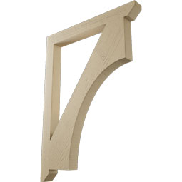 Ekena Millwork - BKTUR035X34X46WTL06RCPR - Timberthane Faux Wood Westlake Style Bracket, Slat Ends, 3 1/2"W x 34"D x 46"H, Primed Tan