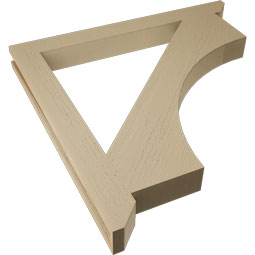 Ekena Millwork - BKTUR035X36X36WTL06RCPR - Timberthane Faux Wood Westlake Style Bracket, Slat Ends, 3 1/2"W x 36"D x 36"H, Primed Tan