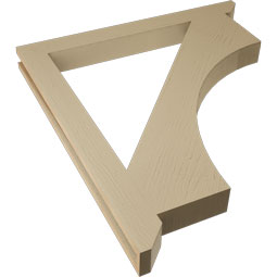 Ekena Millwork - BKTUR035X36X40WTL06RCPR - Timberthane Faux Wood Westlake Style Bracket, Slat Ends, 3 1/2"W x 36"D x 40"H, Primed Tan
