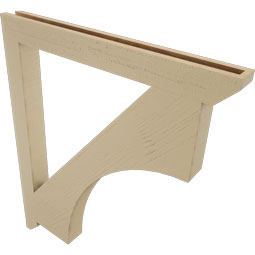 Ekena Millwork - BKTUR035X36X42WTL06RCPR - Timberthane Faux Wood Westlake Style Bracket, Slat Ends, 3 1/2"W x 36"D x 42"H, Primed Tan