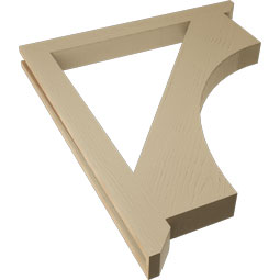 Ekena Millwork - BKTUR035X36X42WTL06RCPR - Timberthane Faux Wood Westlake Style Bracket, Slat Ends, 3 1/2"W x 36"D x 42"H, Primed Tan