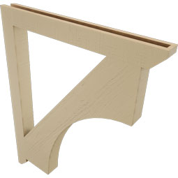 Ekena Millwork - BKTUR035X36X44WTL06RCPR - Timberthane Faux Wood Westlake Style Bracket, Slat Ends, 3 1/2"W x 36"D x 44"H, Primed Tan