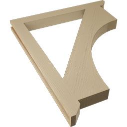 Ekena Millwork - BKTUR035X36X44WTL06RCPR - Timberthane Faux Wood Westlake Style Bracket, Slat Ends, 3 1/2"W x 36"D x 44"H, Primed Tan