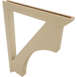 Ekena Millwork - BKTUR035X36X48WTL06RCPR - Timberthane Faux Wood Westlake Style Bracket, Slat Ends, 3 1/2"W x 36"D x 48"H, Primed Tan