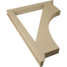 Ekena Millwork - BKTUR035X36X48WTL06RCPR - Timberthane Faux Wood Westlake Style Bracket, Slat Ends, 3 1/2"W x 36"D x 48"H, Primed Tan