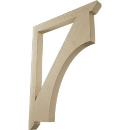 Ekena Millwork - BKTUR035X36X48WTL06RCPR - Timberthane Faux Wood Westlake Style Bracket, Slat Ends, 3 1/2"W x 36"D x 48"H, Primed Tan