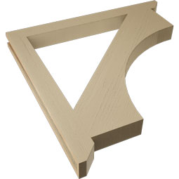 Ekena Millwork - BKTUR035X38X38WTL06RCPR - Timberthane Faux Wood Westlake Style Bracket, Slat Ends, 3 1/2"W x 38"D x 38"H, Primed Tan