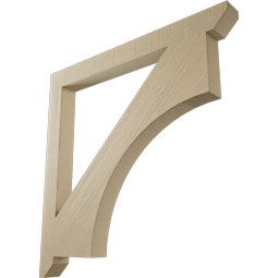 Ekena Millwork - BKTUR035X38X38WTL06RCPR - Timberthane Faux Wood Westlake Style Bracket, Slat Ends, 3 1/2"W x 38"D x 38"H, Primed Tan