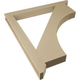 Ekena Millwork - BKTUR035X38X42WTL06RCPR - Timberthane Faux Wood Westlake Style Bracket, Slat Ends, 3 1/2"W x 38"D x 42"H, Primed Tan