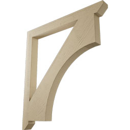 Ekena Millwork - BKTUR035X38X42WTL06RCPR - Timberthane Faux Wood Westlake Style Bracket, Slat Ends, 3 1/2"W x 38"D x 42"H, Primed Tan
