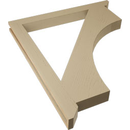 Ekena Millwork - BKTUR035X38X44WTL06RCPR - Timberthane Faux Wood Westlake Style Bracket, Slat Ends, 3 1/2"W x 38"D x 44"H, Primed Tan