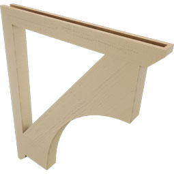 Ekena Millwork - BKTUR035X38X46WTL06RCPR - Timberthane Faux Wood Westlake Style Bracket, Slat Ends, 3 1/2"W x 38"D x 46"H, Primed Tan